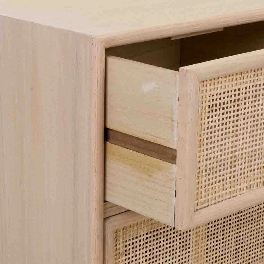 Mobile basso in MDF e rete, marrone, 120x42x60 cm