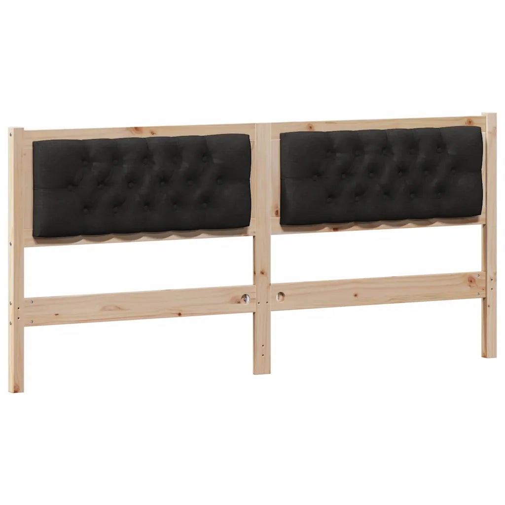 Testiera Altro-Testiera con Cuscini Marrone e nero 180 cm Legno di pino massello
