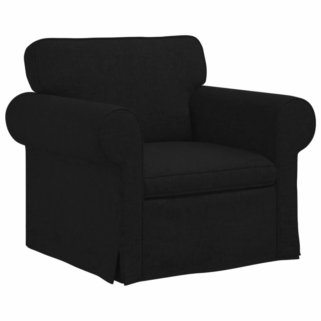 Set di divani 2 pcs Nero 155 x 82 x 80 cm Tessuto 3407488