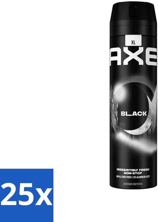 Deodorante Spray Nero 200 ml - Confezione in Bulk - 25 pezzi