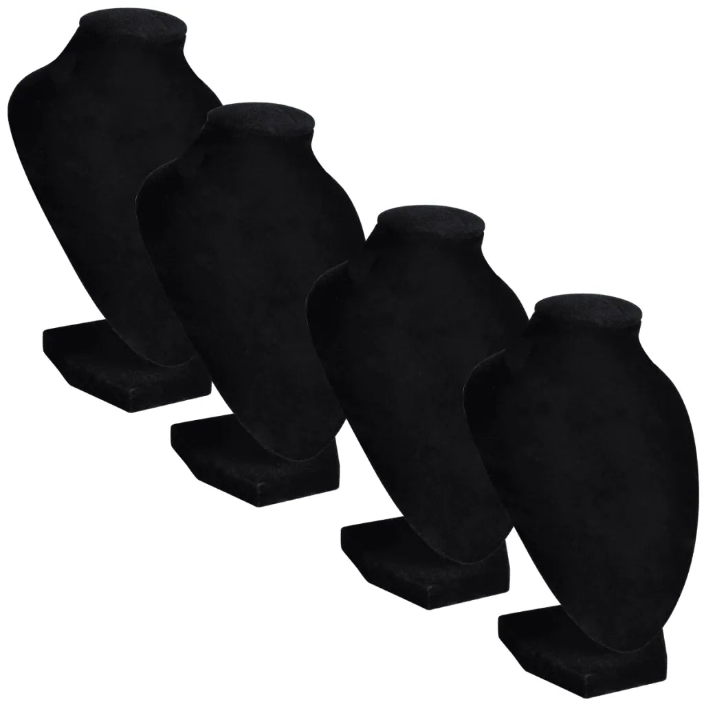 Busto Nero Portagioielli Collane 4 pz in Flanella 9x8,5x15 cm CFW6719421