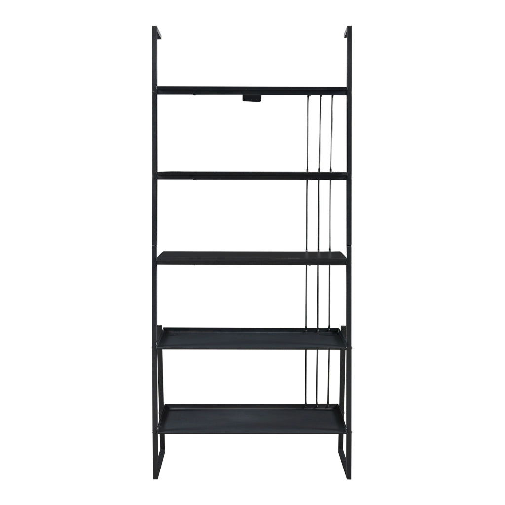 Set Storfjord Composto di Mobile TV e Scaffale a Scala - Nero [en.casa]