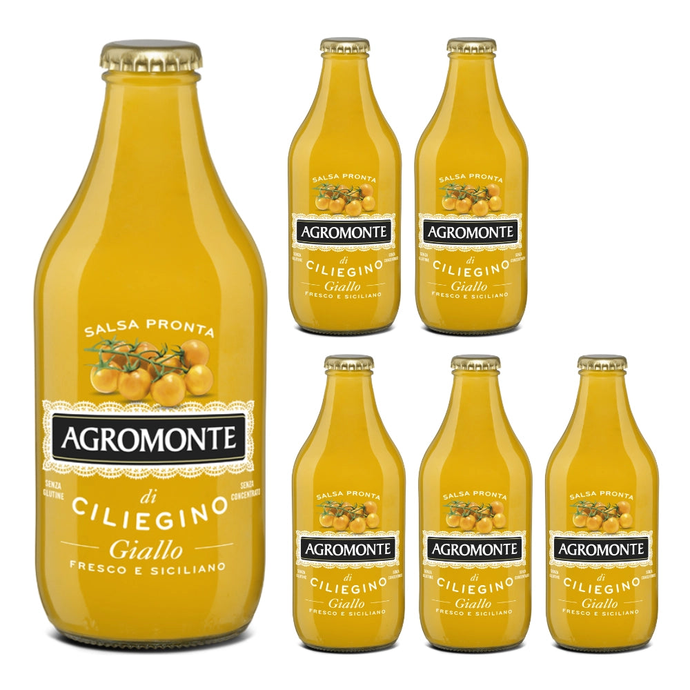 Agromonte salsa pronta di ciliegino giallo 6 bottiglie da 330 grammi