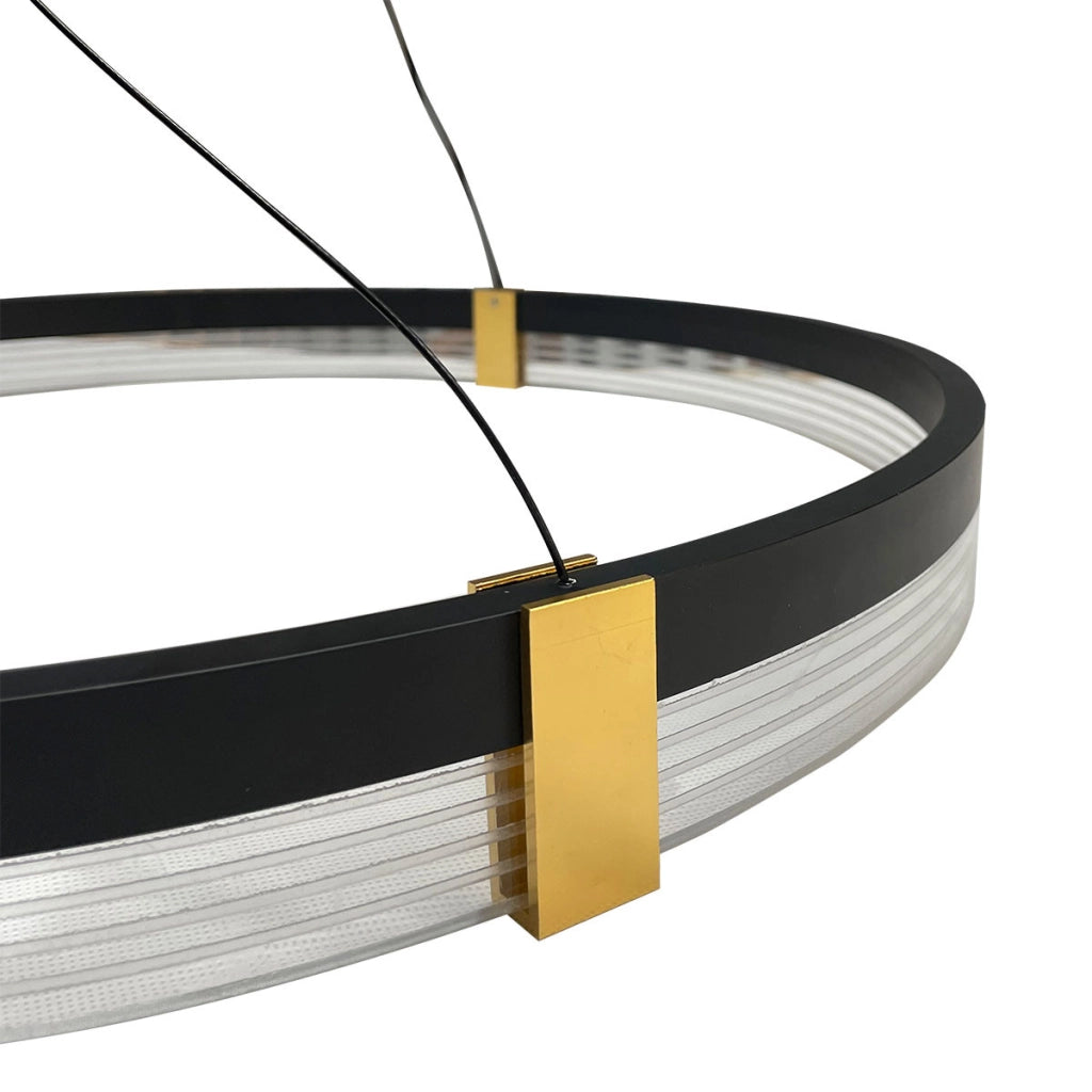 Lampada a sospensione nera anello 60cm LED CCT 32W
