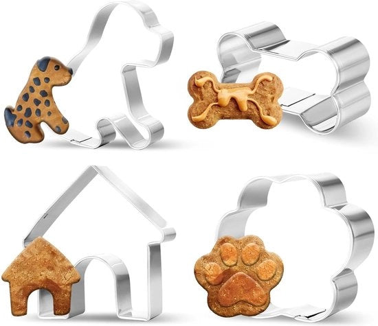 Accessori per taglieri di biscotti per cani in acciaio inossidabile - impronte di osso e piede per casa per cani - accessori per DIY per bimbi