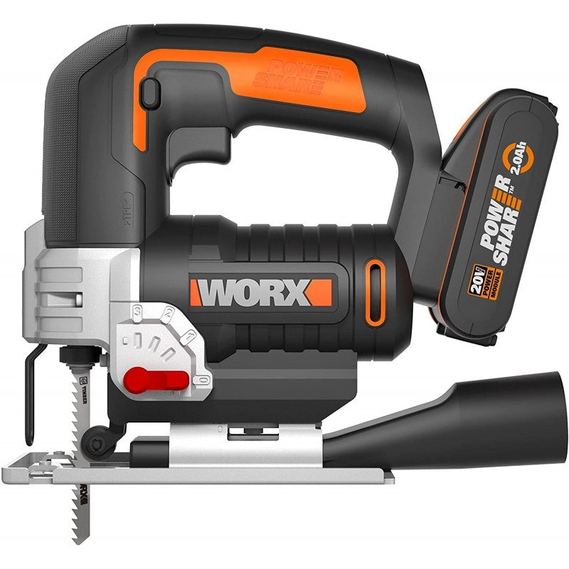 Seghetto alternativo WX543 20 Volt con pendolo e taglio inclinato per legno e metallo - Worx