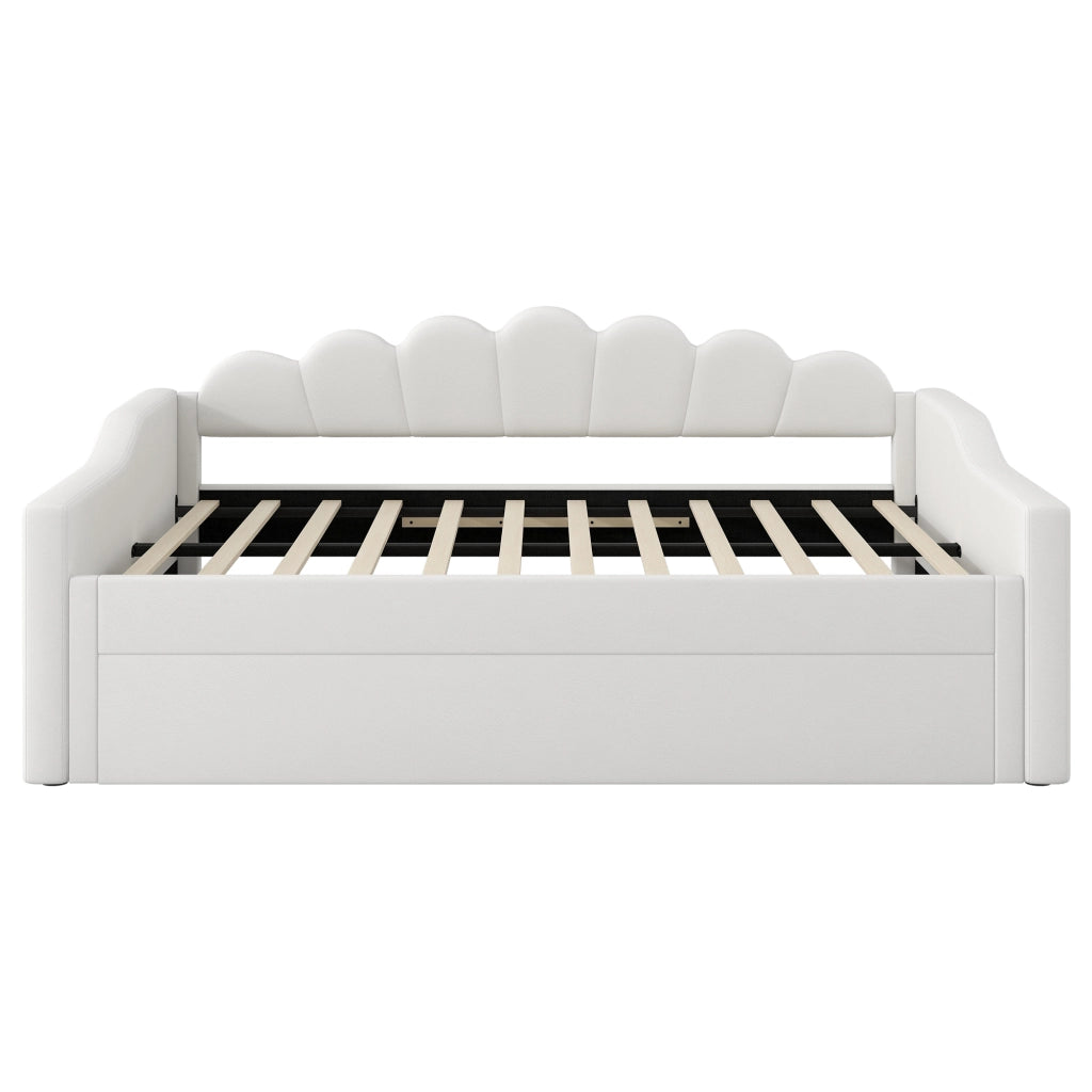 Letto Imbottito con LED e Letto Estraibile ¨C MINIMAL ¨C Beige 140x200