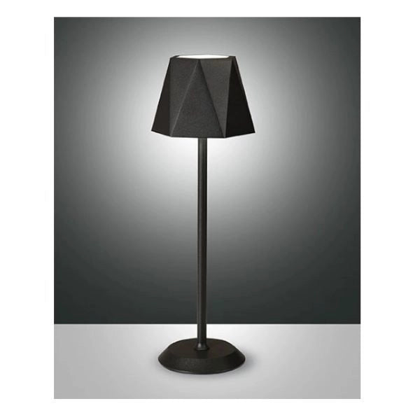 LAMPADA DA TAVOLO A LED RICARICABILE NERA KATY FABAS