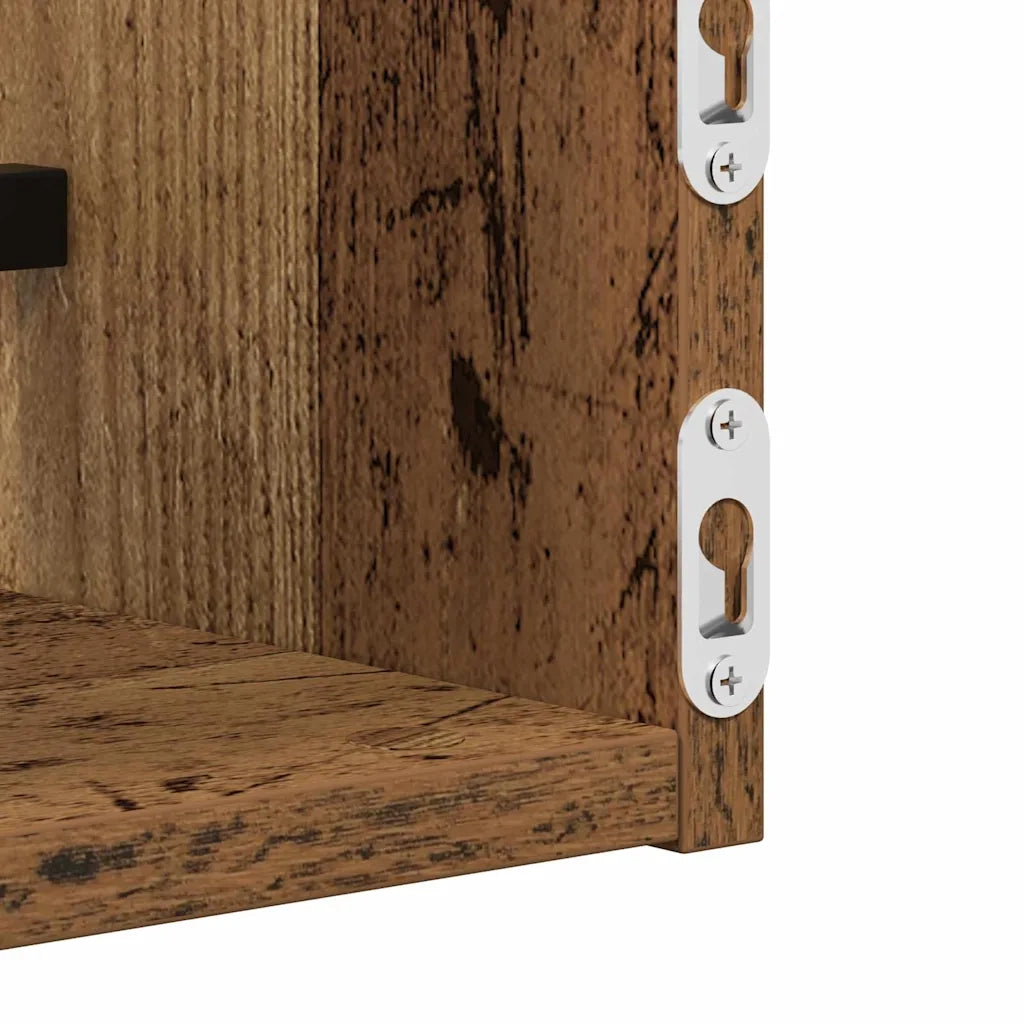 Scaffale da parete 2 pcs Legno vecchio 80 x 16 x 14 cm 869085
