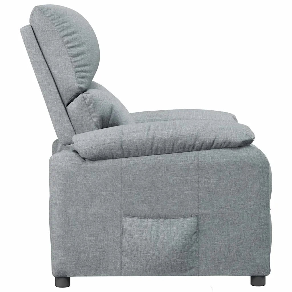 Poltrona Reclinabile in Tessuto Grigio Chiaro 340177