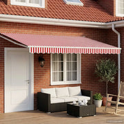 Tenda retrattile manuale con LED Rosso e Bianco 4,5 × 3 m 3419312