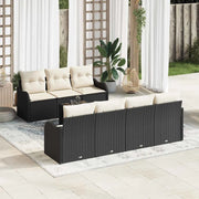 Set Divano da Giardino Nero 55 x 55 x 37 cm polyrattan