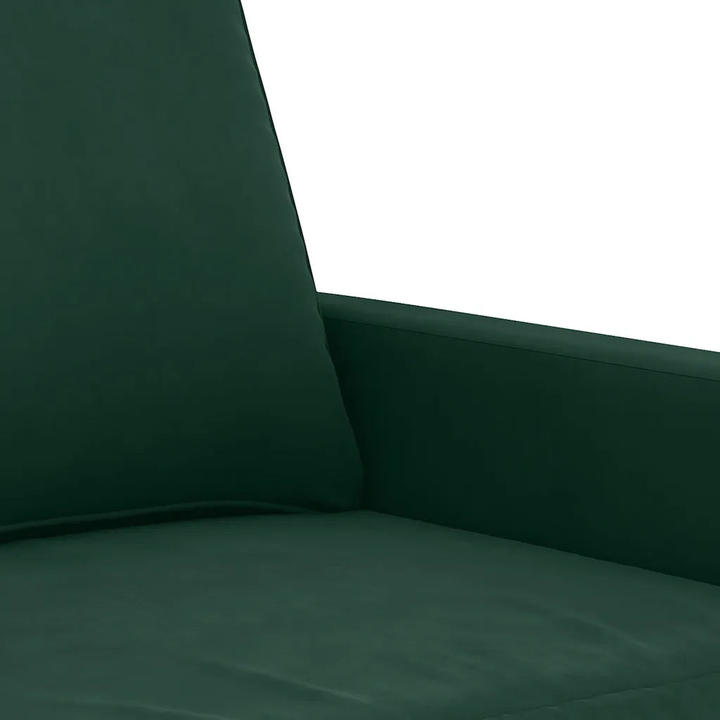 Set di Divani 2 pz con Cuscini Verde scuro in Velluto