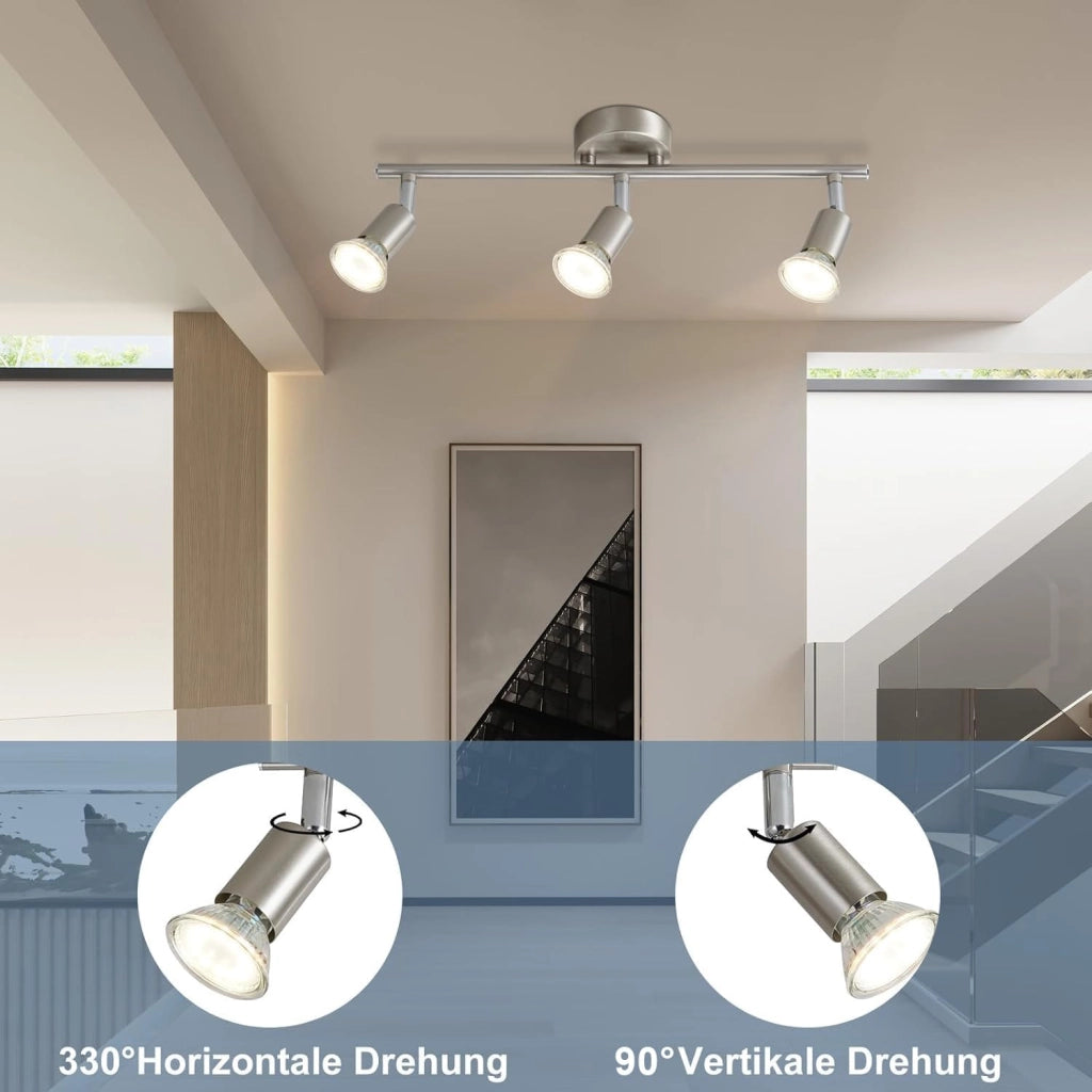ZMH Faretto da soffitto 3 luci GU10 moderni per camera letto corridoio