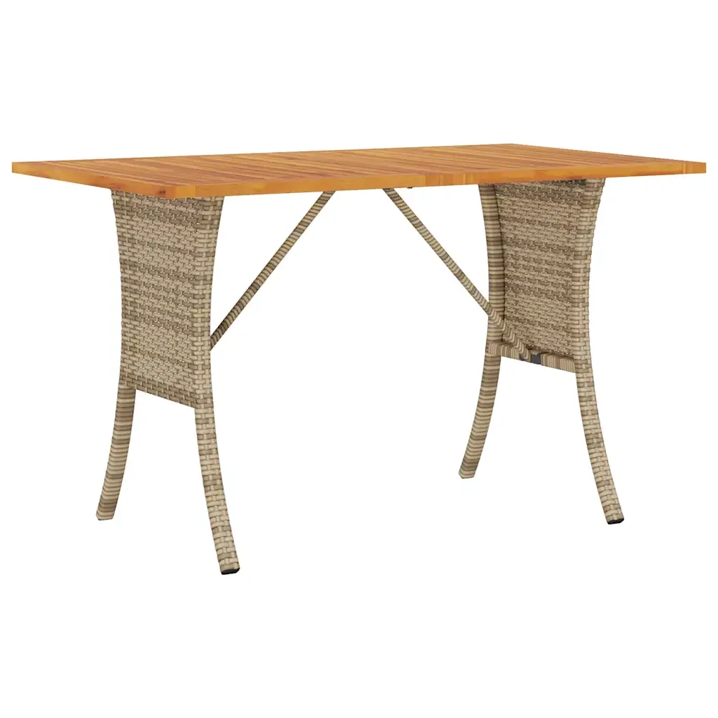 Divano Giardino 3 Posti con Cuscini e Tavolo-Sofa da Giardino-Divanetto da esterno Beige Polyrattan