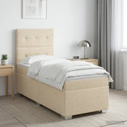 Letto box spring con materasso Crema 100 x 200 cm Tessuto 3454808