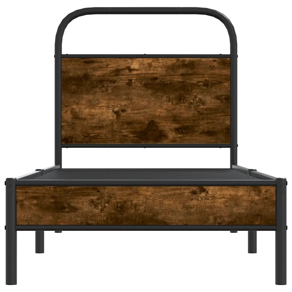 Giroletto senza Materasso-Struttura Letto Rovere Fumo 80x200 cm in Truciolato 611654