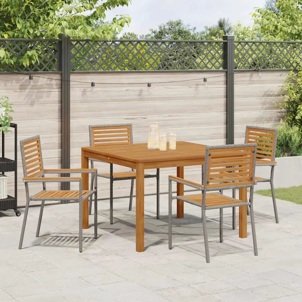 Set da Pranzo per Giardino 5 pcs Grigio