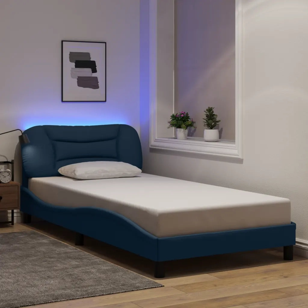 Giroletto con LED senza Materasso Hvar Blu 100x200 cm in Tessuto 3213689