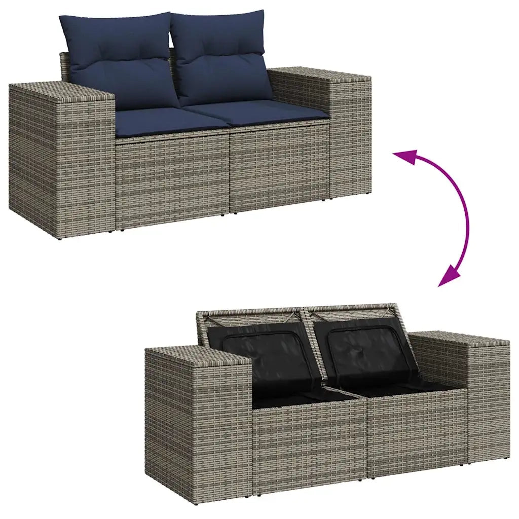 Set Divani Giardino 8 pz con Cuscini Marrone Polyrattan Acacia 3327951
