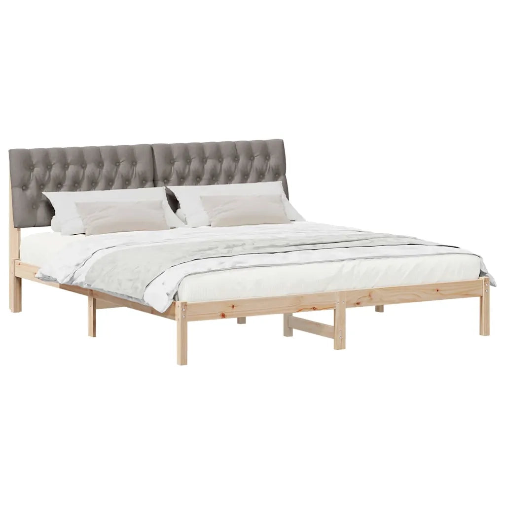 Letto con Testiera Rivestita-Struttura Letto con Testiera Marrone 180 x 200 cm 985273