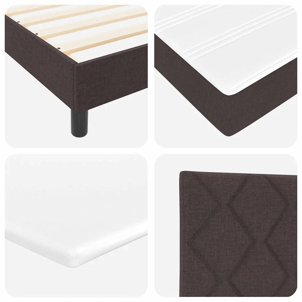 Letto a molle con materasso Marrone Scuro 100 x 200 cm Tessuto 3340076