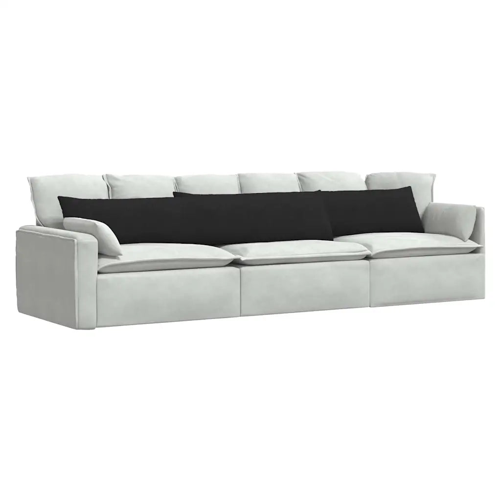 Cuscini da Divano 2 pcs Nero 200 x 40 cm Tessuto 42013870