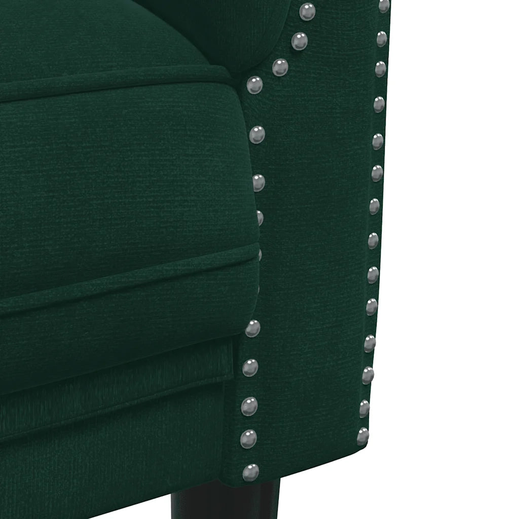 Divano a 2 Posti-Sofa 2 Posti Verde Scuro in Velluto
