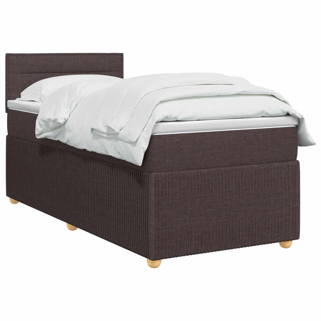 Letto box spring con materasso Marrone Scuro 90 x 200 cm 3451373