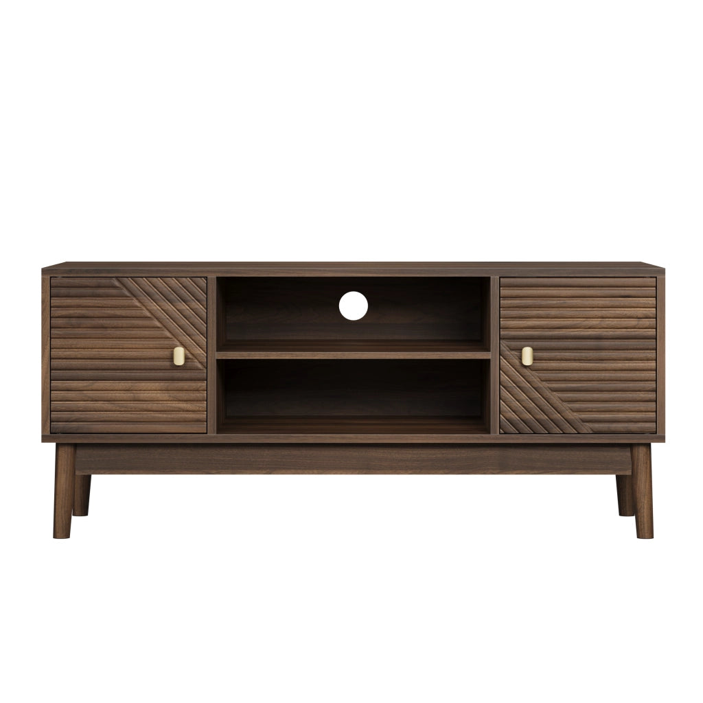 Cassettiera per TV in noce; in MDF; lunghezza 110 cm