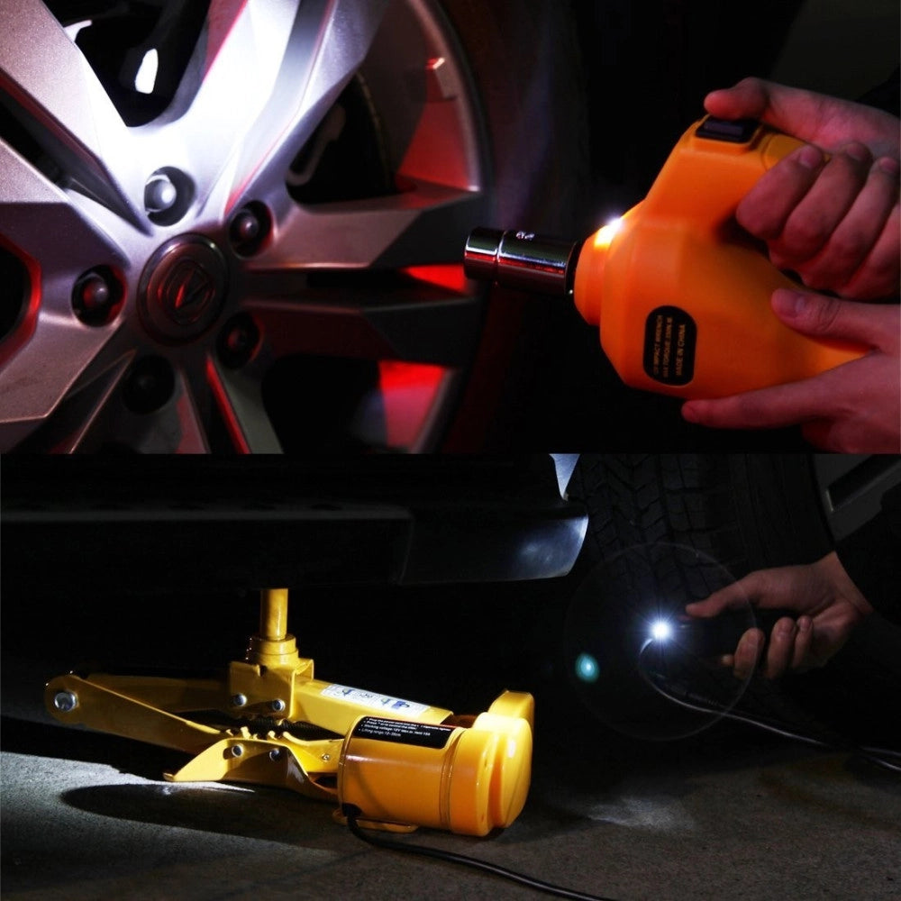 Trade Shop - Crick Elettrico Sollevatore Pantografo Auto 3 Ton 12v Avvitatore Impatto Bussole -