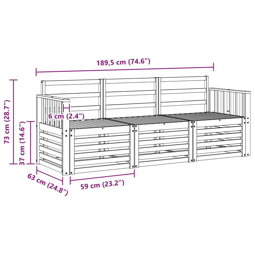 Set divani Legno di Acacia Massello 3391304