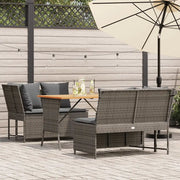 Set Divani da Giardino 3 pz con Cuscini Grigio in Polyrattan 3365343
