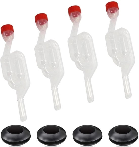 Set di fermentazione 4 pezzi - Set di fermentazione - Viti di aerazione - Bocchette di lievitazione - Riscaldabile - Materiale alimentare sicuro
