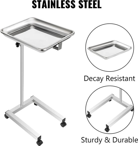 Carrello per salone con ruote - 10KG - Acciaio inossidabile