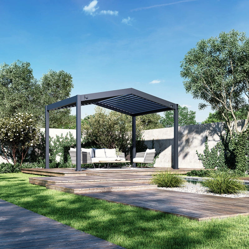 Pergola a doppia falda 3x4 m - Antracite