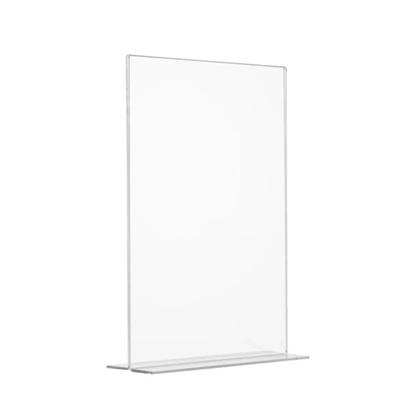 Porta avvisi con base a T da banco Bifacciale - A4 verticale