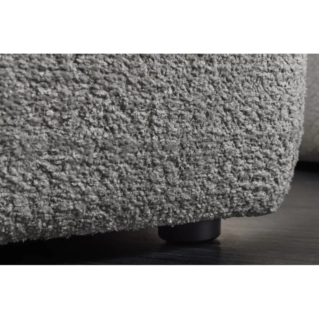 Pouf IMPERIA grigio – Pouf classico in tessuto bouclé