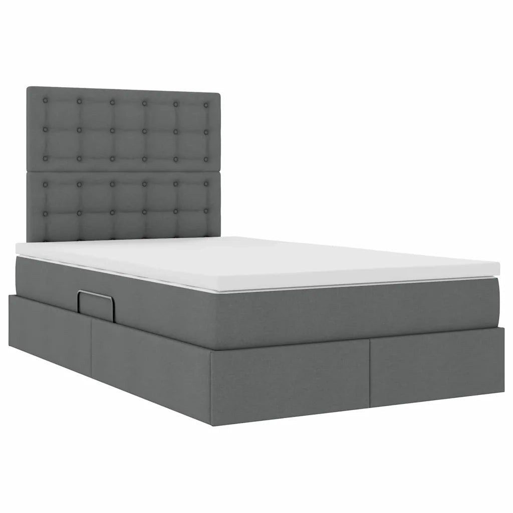 Letto con contenitore e LED con led Grigio scuro 120 x 190 cm 3372529