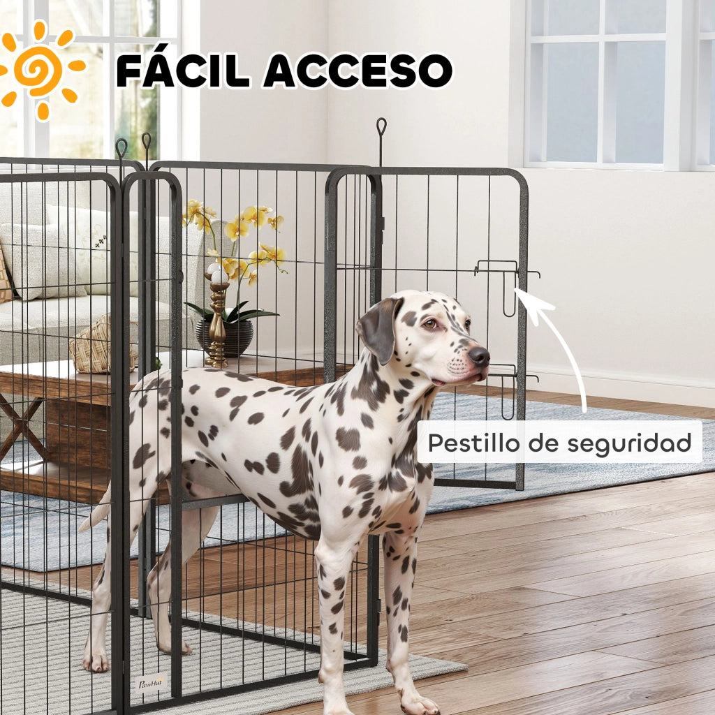 Recinto per Cani 12 Pannelli con Porte ¨C Minimal ¨C Nero 100 cm