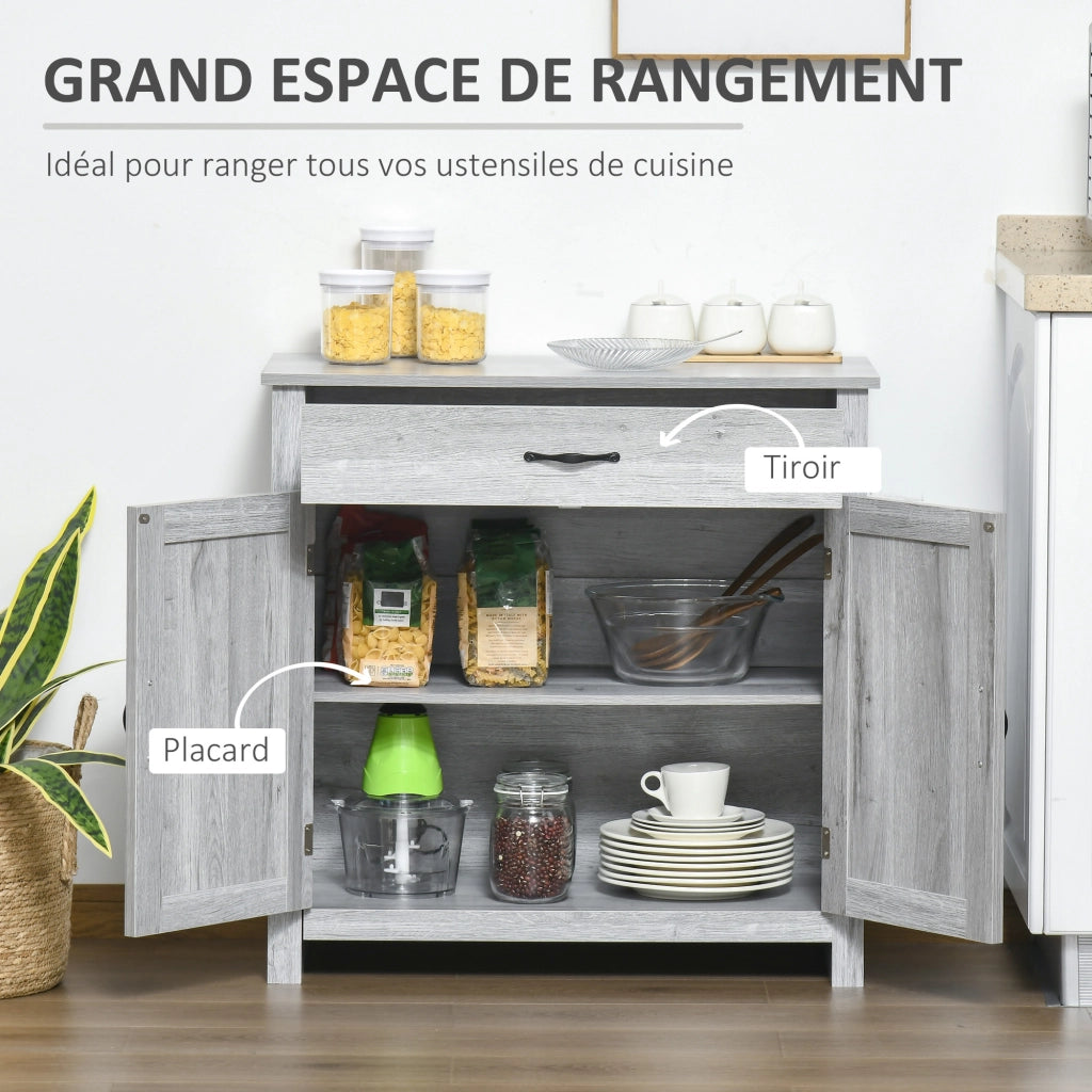 Buffet ¨C Minimal ¨C Grigio chiaro, Legno, 80x39.7x80 cm