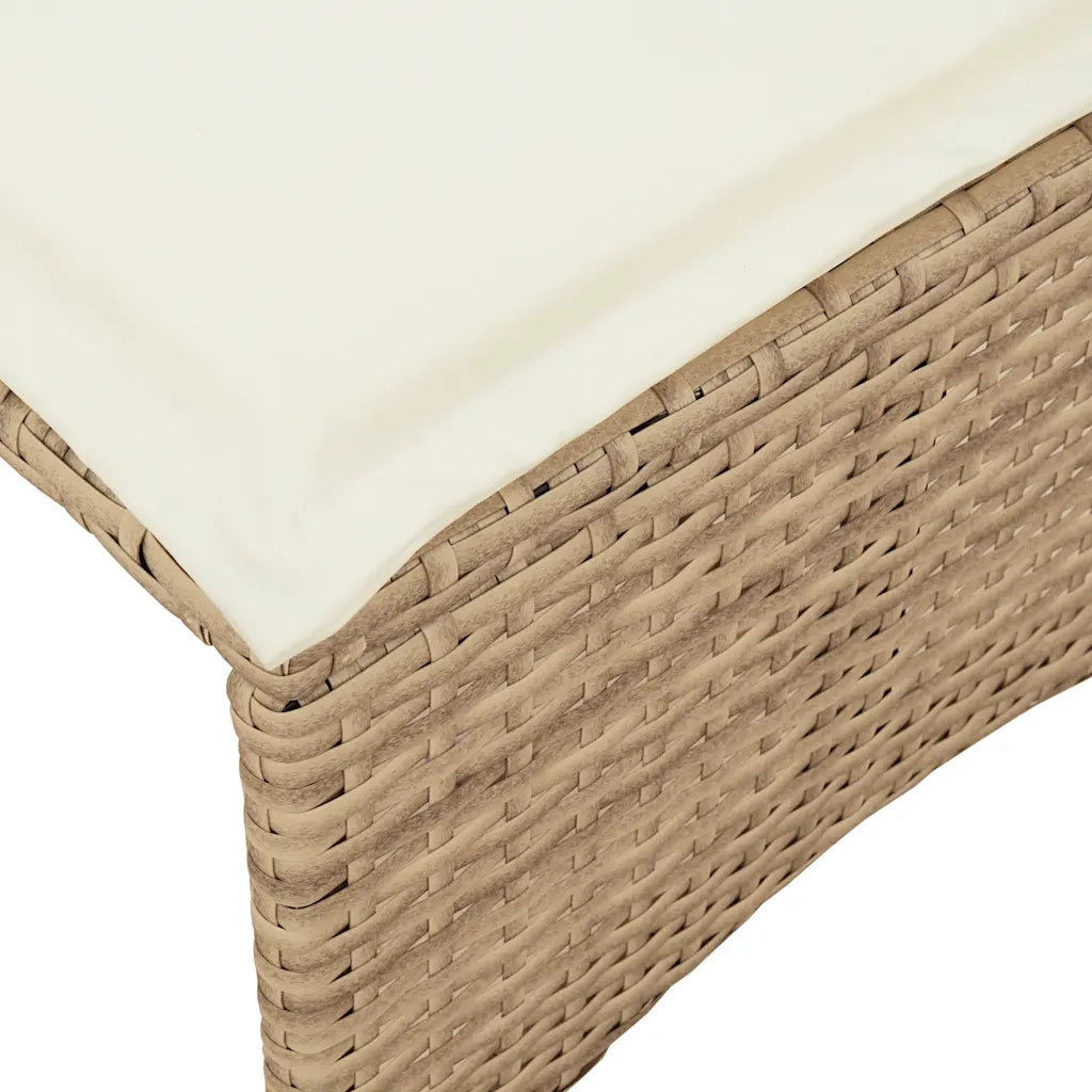 Set da Pranzo da Giardino 3 pz con Cuscini Beige in Polyrattan 4104137