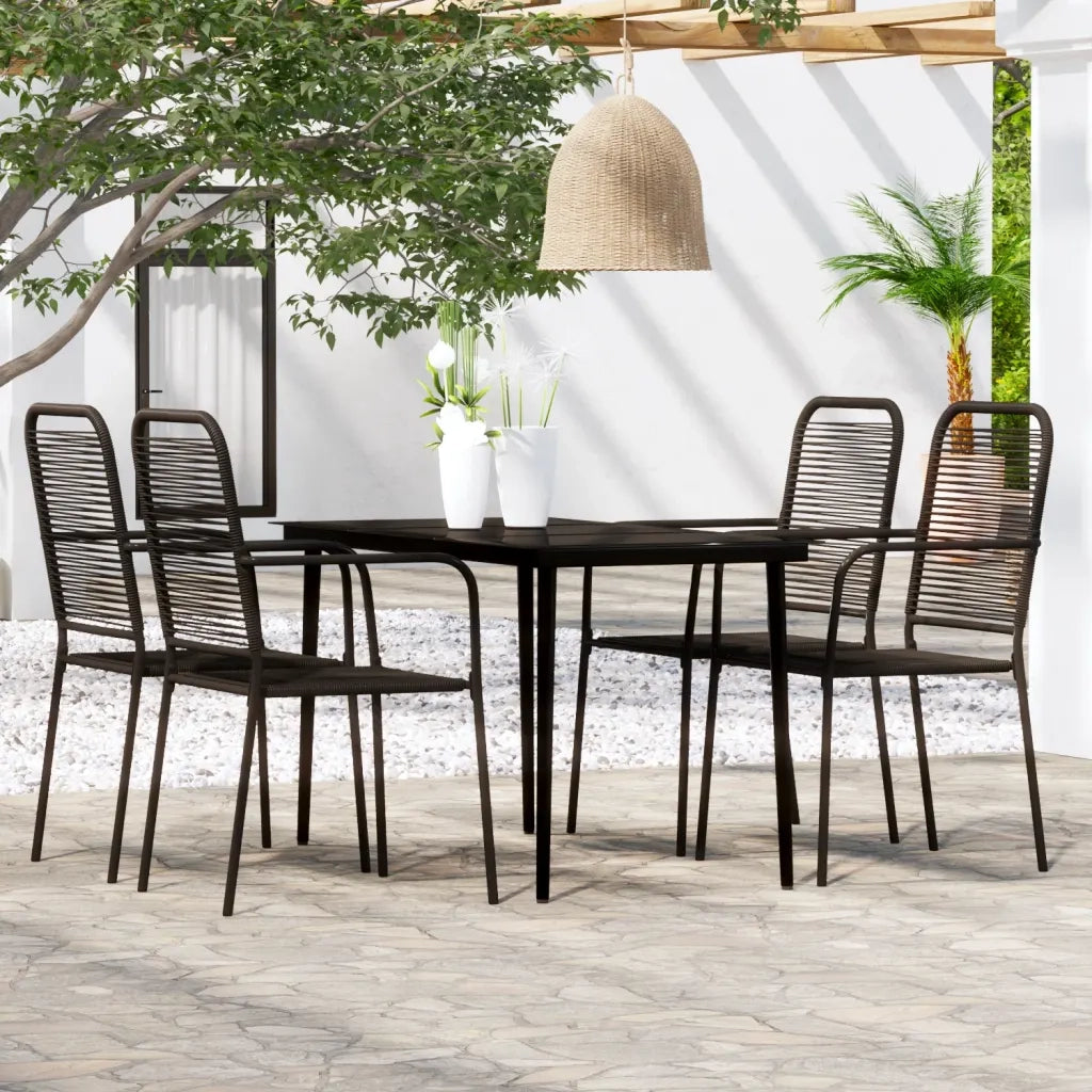 Set Mobili da Pranzo per Giardino 5 pz Nero 3099145