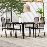 Set Mobili da Pranzo per Giardino 5 pz Nero 3099145