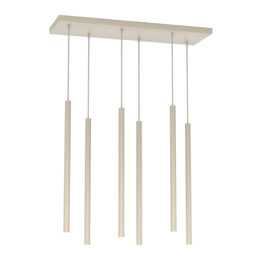 Lampada a sospensione Selter beige metallo 6xG9 Emibig
