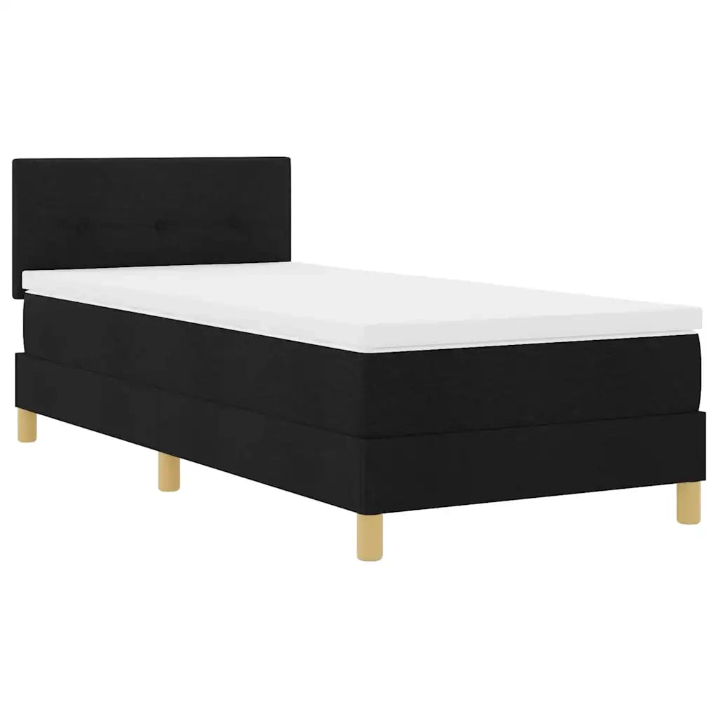 Letto a molle con cuscino con testiera Nero 80 x 200 cm Tessuto 3338876