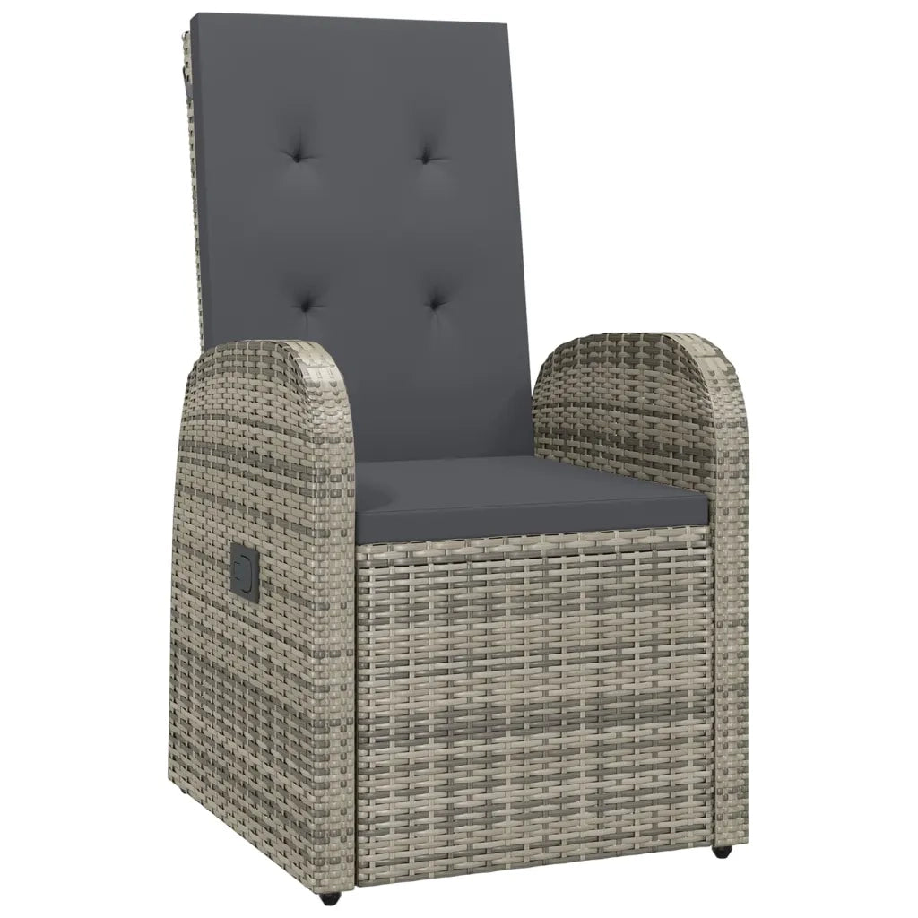 Set da Pranzo da Giardino 7 pz con Cuscini in Polyrattan Grigio 3157587