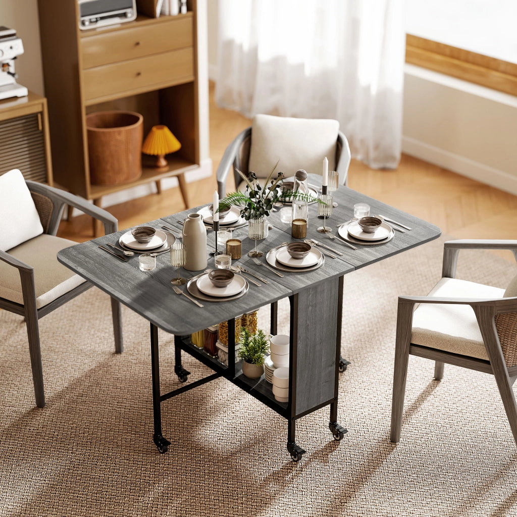 Tavolo da pranzo allungabile pieghevole ¨C Minimal ¨C Grigio 90x90x75 cm