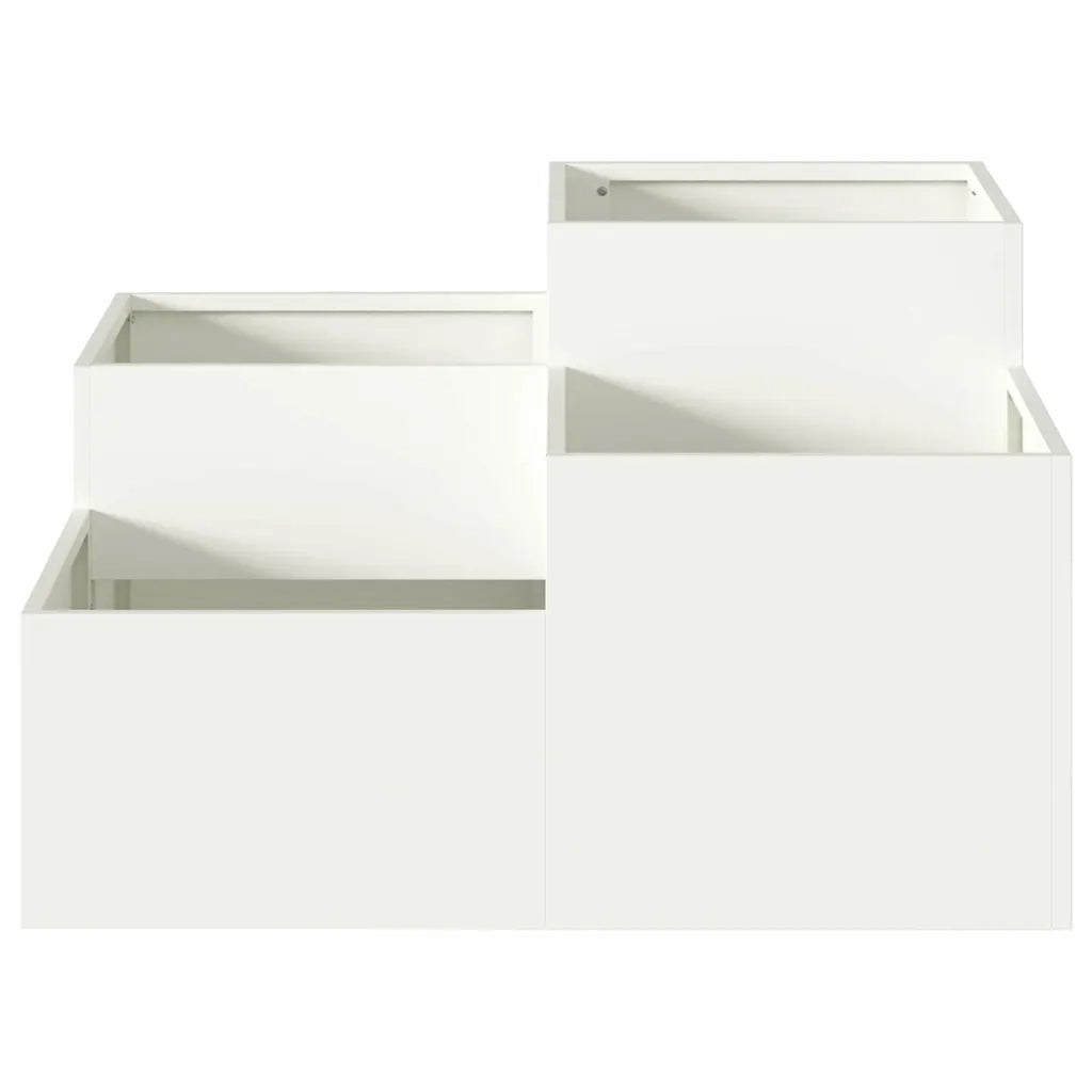 Vaso da giardino Bianco 100 x 100 x 48 cm Acciaio