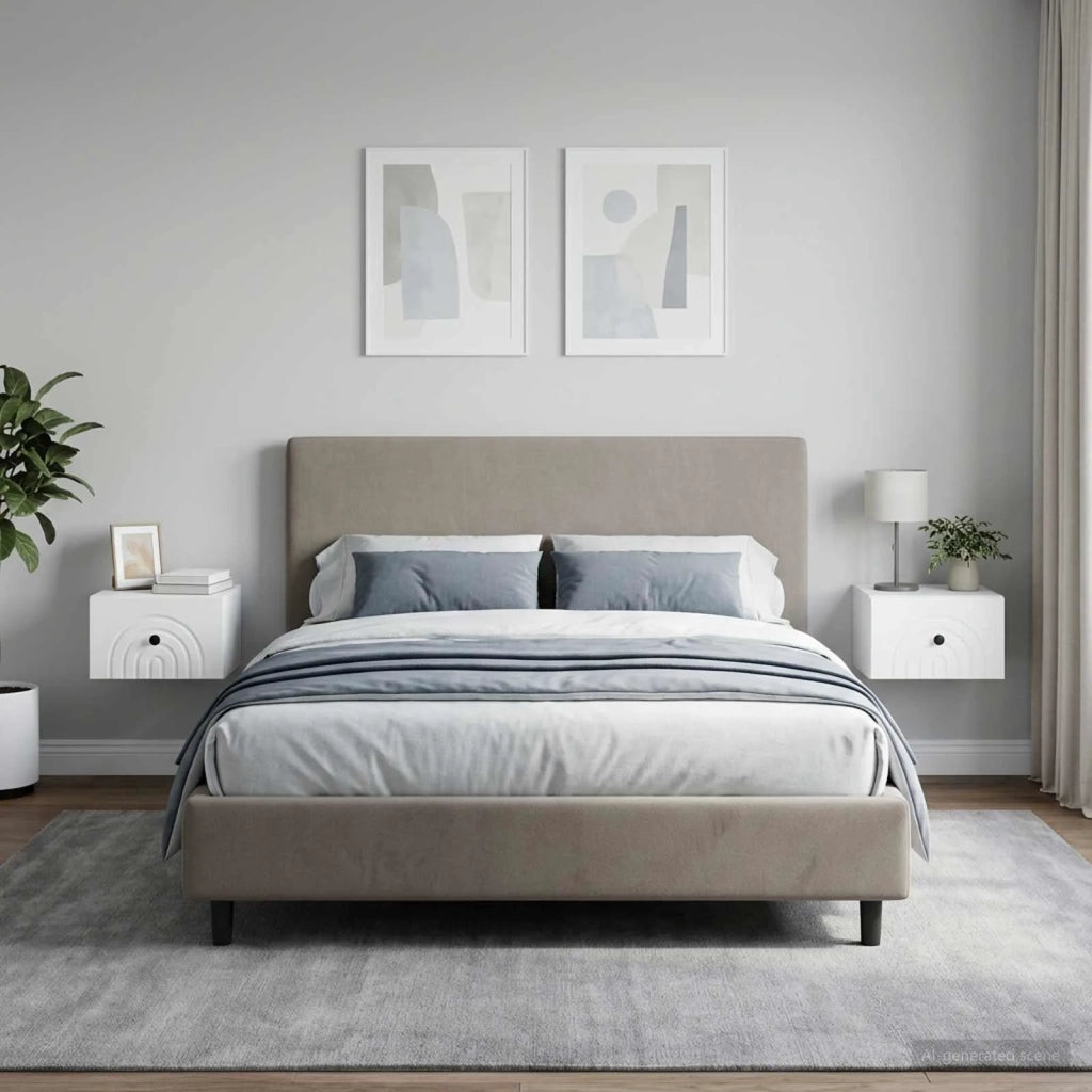 Mobiletto da notte a muro 2 pz Bianco 33 x 34,5 x 20 cm 898086